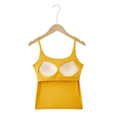 Women's Camisole with Chest Cup One Piece Yellow