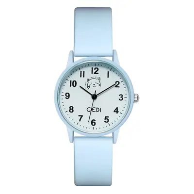 Pink Silicone Student Watch with Cartoon Dial