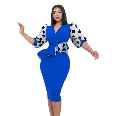 Green V-Neck Sheath Dress for Women 2022