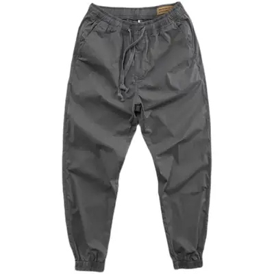 2021 Men Beige Construction Pants Loose Plus Large