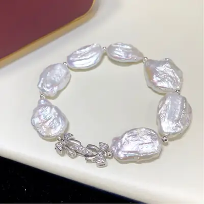 Natural Baroque Pearl Bracelet with Freshwater Design