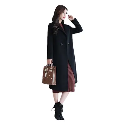 Women Woolen Coat Mid-Length Korean Style Plus Size