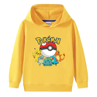 Kids Pokemon Hooded Sweatshirt Light Blue Cotton