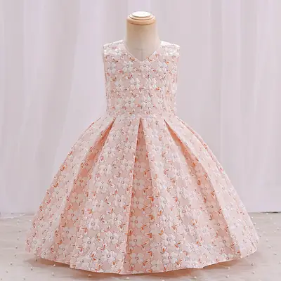 Baby Full Moon Princess Dress for Girls White Embroidered