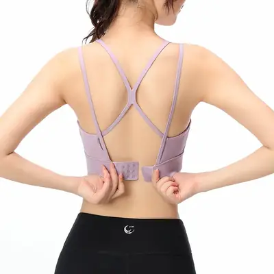 Blue Crossbody Sports Bra for Women