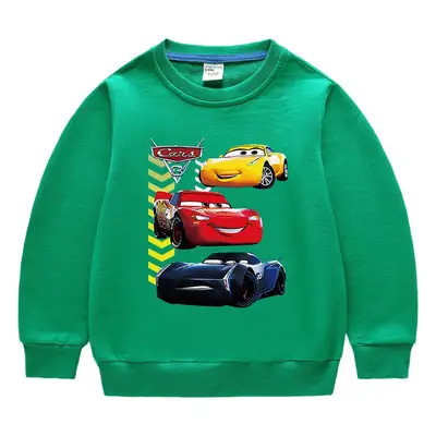 2023 Cartoon Cars Kids Sweatshirt Blue Medium