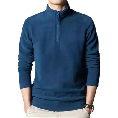Men Velvet Turtleneck Sweatshirt Winter Warm Maroon