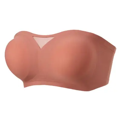 Half cup non-slip strapless one-piece seamless underwear soft support beautiful back thin small chest gathered breathable tube