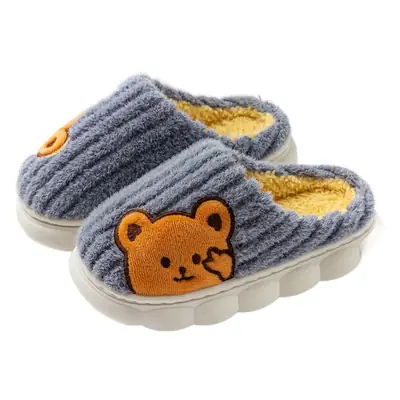 Children's Cotton Slippers 2024 Winter New Style Boys and Girls Home Indoor Non-Slip Warm Middle and Large Kidsren Cute Cartoon