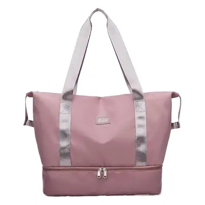 Women's Pink Zipper Travel Bag Large Elegant Design