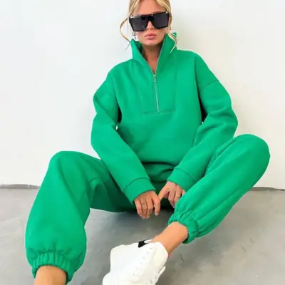 2023 Women's Grey Sweatshirt Leg Pants Set