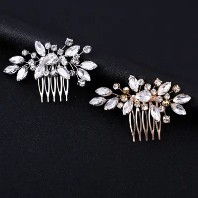 Crystal Leaf Hairpin for Bridal Accessories