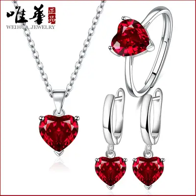 Heart-shaped Zircon Ring for Women Silver Plated