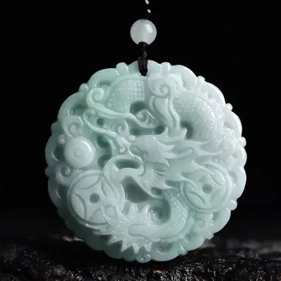 Dragon Pendant Jade Necklace Natural Grade Light Green
