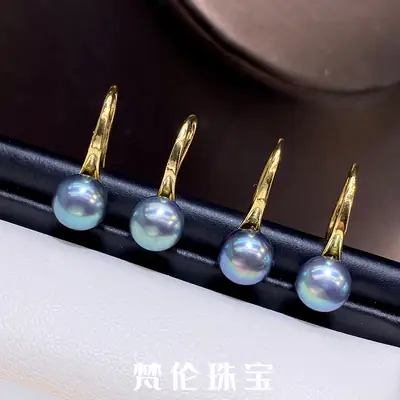 14K Gold Pearl Ear Hooks High Heels Earrings
