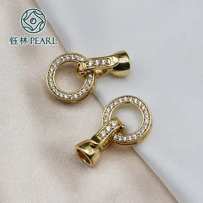 Four-leaf Clover Jewelry Set Copper Gold Pearl Buckle