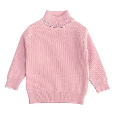 Girls Pink Turtleneck Fleece Sweater One Piece