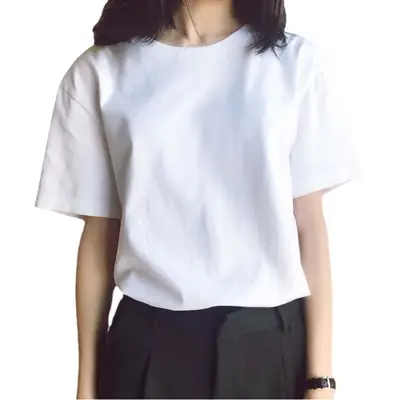 Summer White Loose T-Shirt Short Sleeve Female