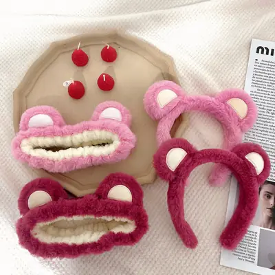 Plush Strawberry Bear Hair Band for Girls