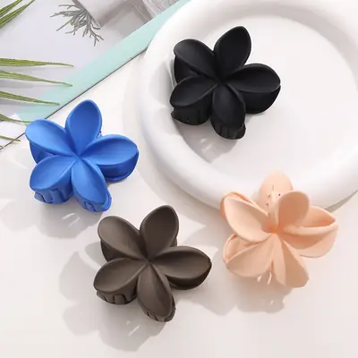 Women's Egg Flower Hair Clips Black Brown All Match