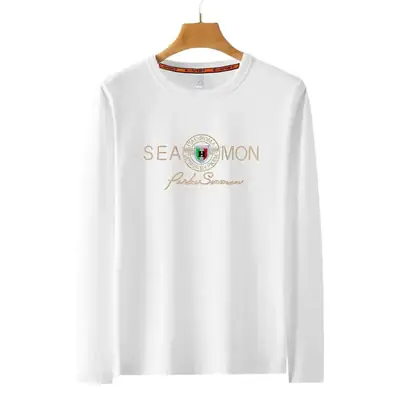 Red Sequin Print Long Sleeve T-Shirt for Men