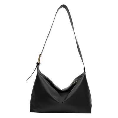 Brown Leather Shoulder Bag for College Women Large Capacity