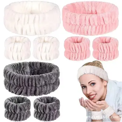Plush White Hair Bands for Women