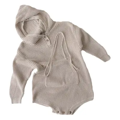 2026 Baby Hooded Romper Knitted Sweater Unisex
