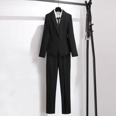 Women's Navy Blue Professional Vest Suit Small