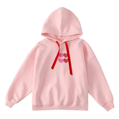 Kids Hooded Sweatshirt Pink Velvet Winter New Style