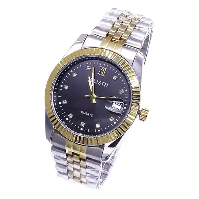 Men's Gold & Silver Quartz Watch with Calendar