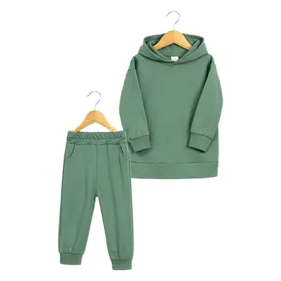 2025 Boys Spring Sweatpants Hoodie Set Brown