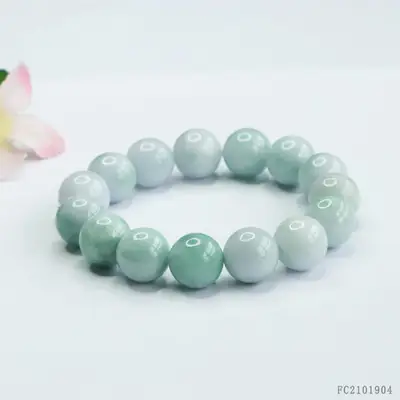 Green Jadeite Bracelet with Natural Burmese Beads