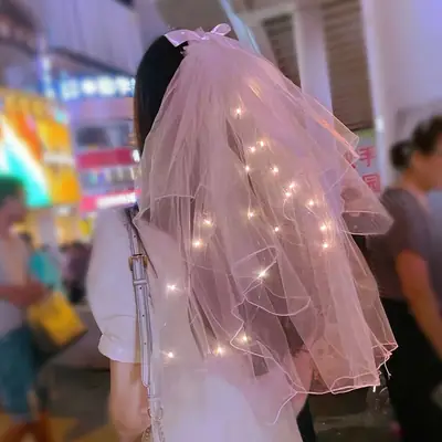 Net Red Double Bow Light Gauze Photo Hairpin