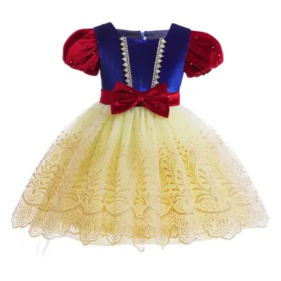 Girls Velvet Snow White Bubble Skirt Dress