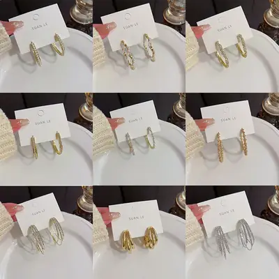 S925 Silver Full Diamond Earrings for Women