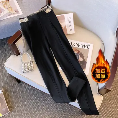 Black Velvet Leggings for Plus Size Women 2024 Winter