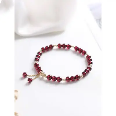 Natural Crystal Red Garnet Bracelet for Women