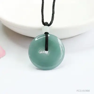 Natural Jade Pendant Blue Horizontal Safety Buckle