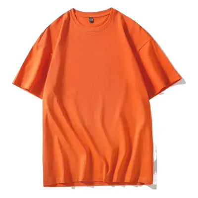200g Cotton Round Neck Short Sleeve T-Shirt with Logo Print
