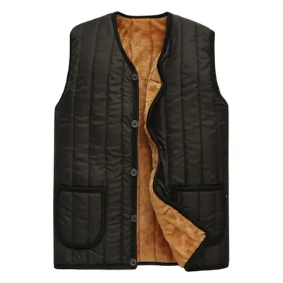 Mao Liner Fleece Vest for Men Middle Age Waistcoat Style