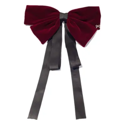 French Retro Red Velvet Bow Hairpin for Women