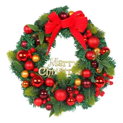 Christmas Ball Wreath with Lights Wall Decor 40cm