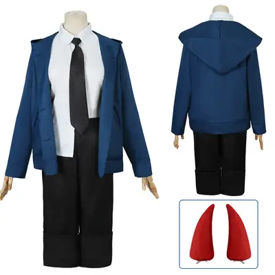 Makima Demon Hunter Suit Full Set Blue White Black