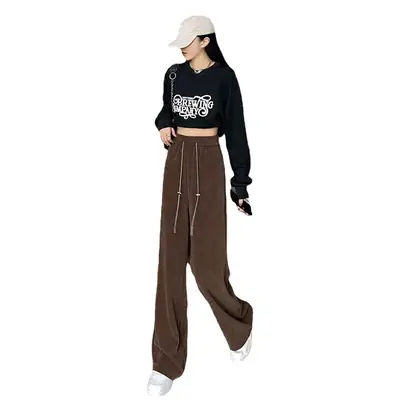 Women Fleece Pants Thick Warm Winter Casual Loose Wide Leg