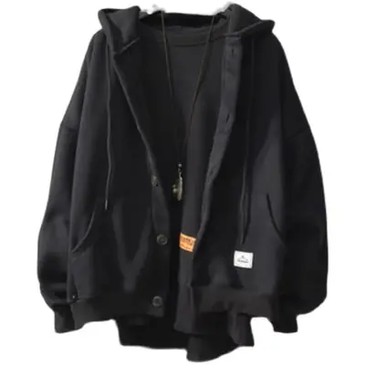 Men's Korean Style Hooded Jacket Cream Large