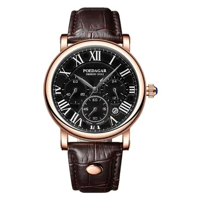 Pordagar Men's Quartz Watch with Leather Belt