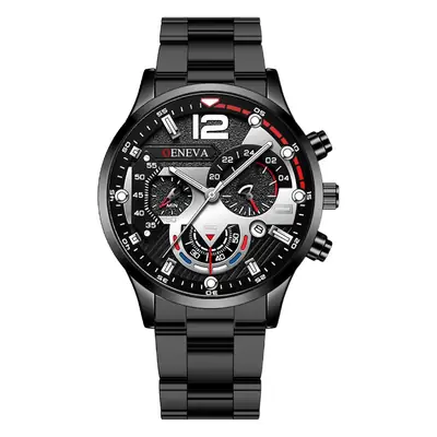 Cross-border Hot Selling Men's Watch Men's Watch Calendar Six-pin Steel Band Watch Quartz Watch Sport Luminous Wristwatch Men's