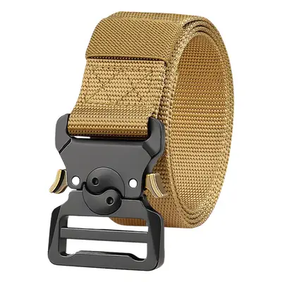 Men's Tactical Nylon Belt Brown 3.8" Military Fan