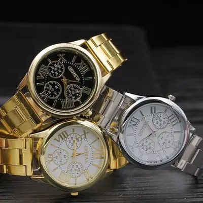Geneva Rome Steel Band Men's Quartz Watch